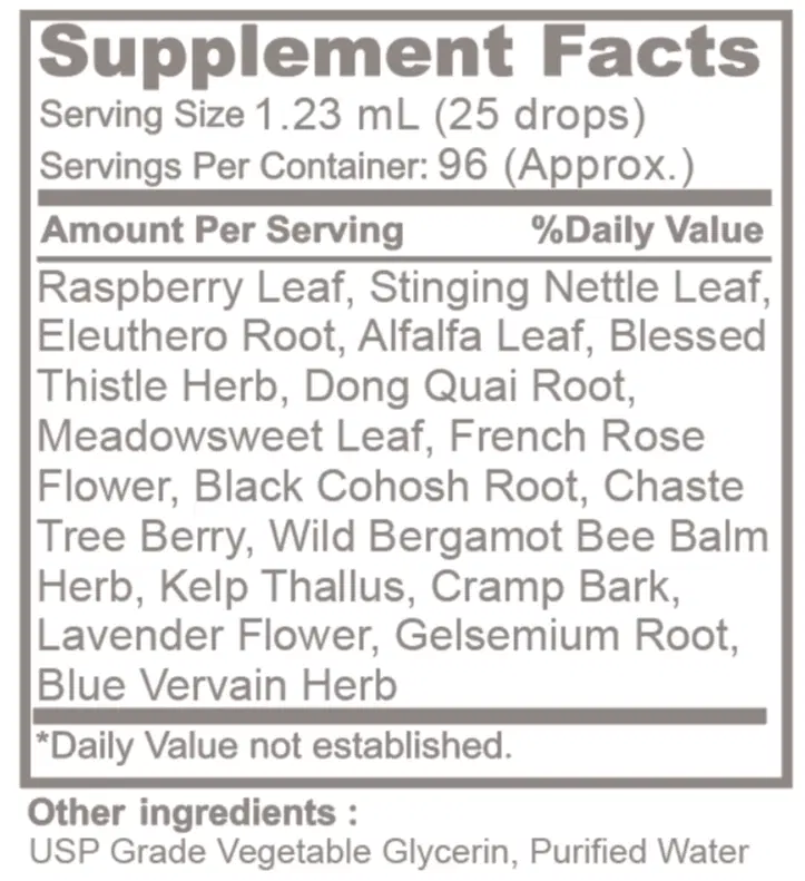 Women's Herbal Formula | 4 oz | Natural Hormonal Balance, PMS & Mood Support | Promotes Menstrual Comfort, Mood, and Vitality