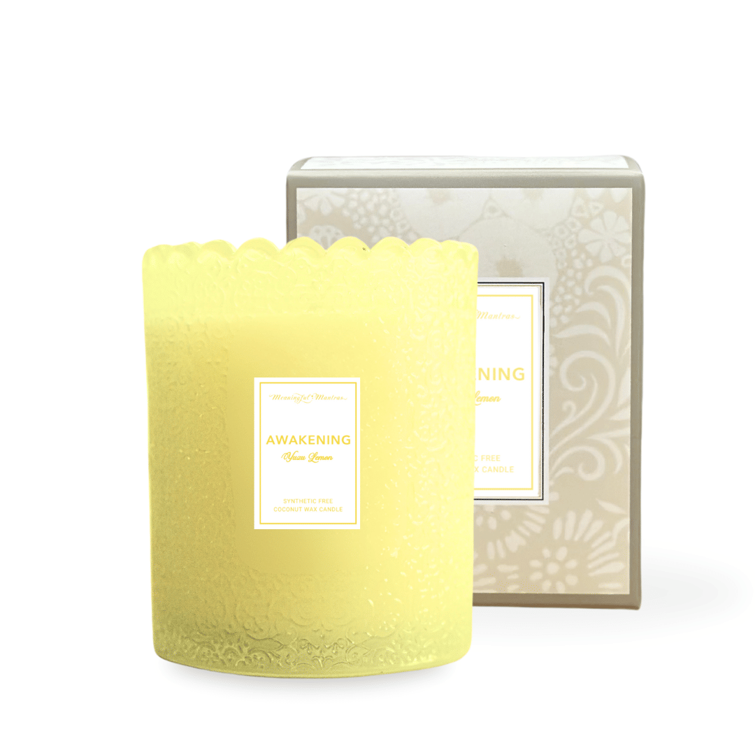 Meaningful Mantras Awakening Yuzu Lemon Natural Candle 8oz – BOGO 50% Off Bundle 