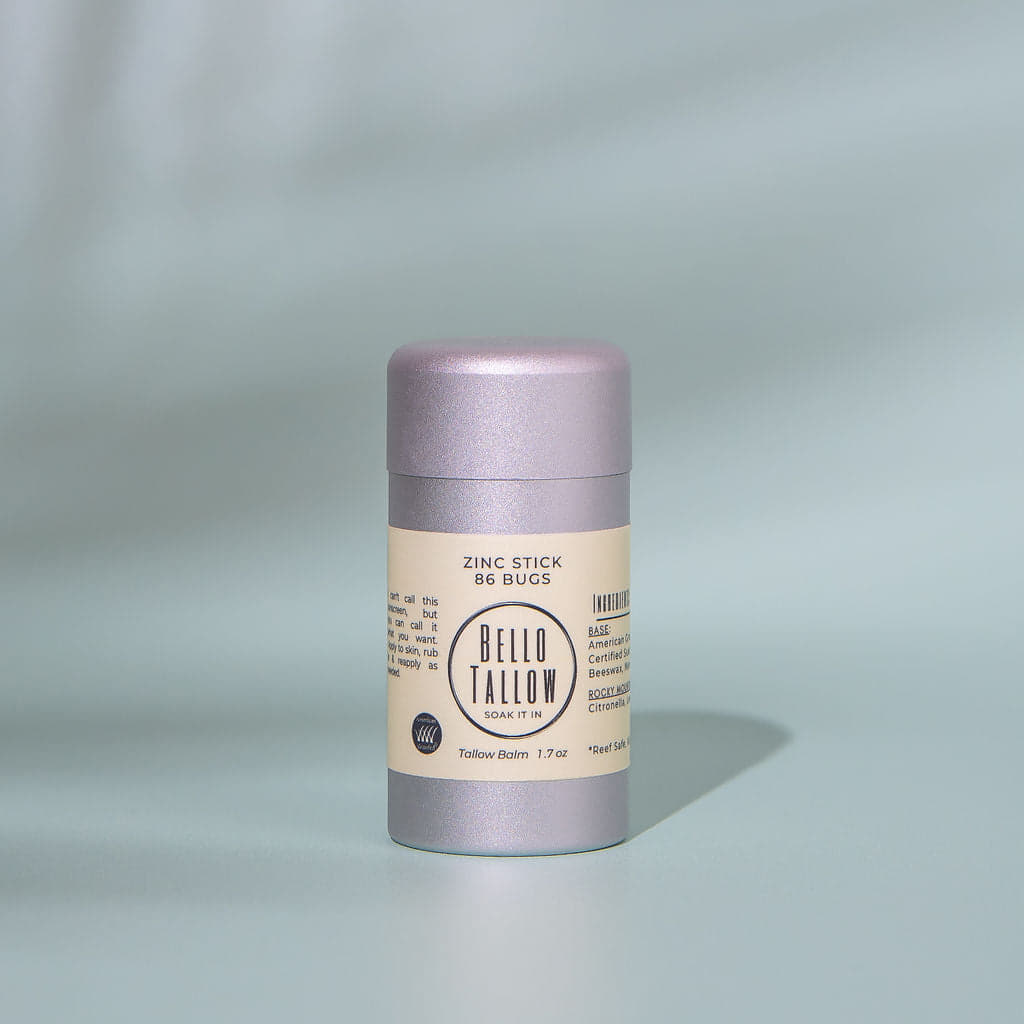 Zinc Stick 86 Bugs Tallow & Beeswax Stick with Zinc Oxide and Essential Oils