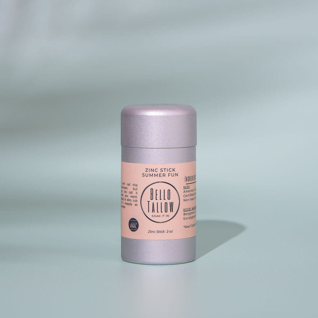 Zinc Stick Summer Fun Tallow & Beeswax Stick with Zinc Oxide and Essential Oils