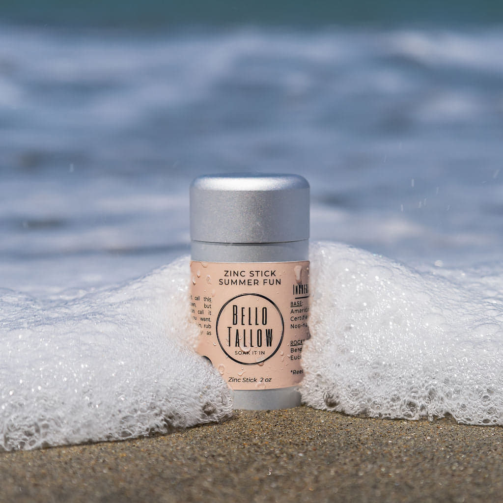 Zinc Stick Summer Fun Tallow & Beeswax Stick with Zinc Oxide and Essential Oils