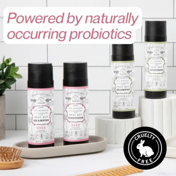 10All Natural Soap-nut Shampoo and Conditioner Set - ROSE- wild fermented probiotics for your scalp