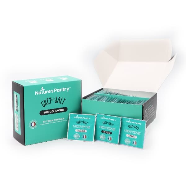 Nature's Pantry Grey Sea Salt packaging on a white background