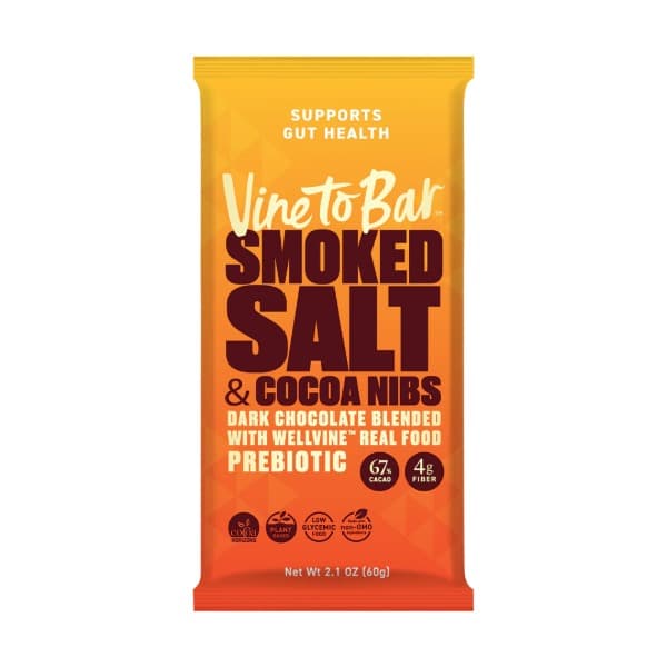 Smoked Salt and Cocoa Nibs Dark Chocolate Bar