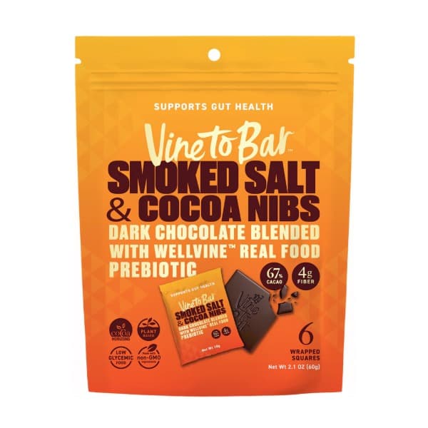 Smoked Salt and Cocoa Nibs Dark Chocolate Squares