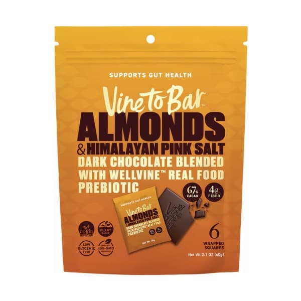 Almonds and Himalayan Pink Salt Dark Chocolate Squares