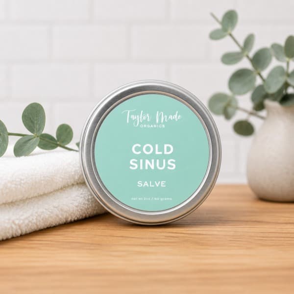 Taylor Made Organics Cold & Sinus Organic Salve Camphor-Free Vapor Rub with Eucalyptus & Peppermint (2 oz)