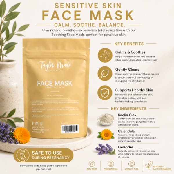 Sensitive Skin Face Mask | Taylor Made Organics