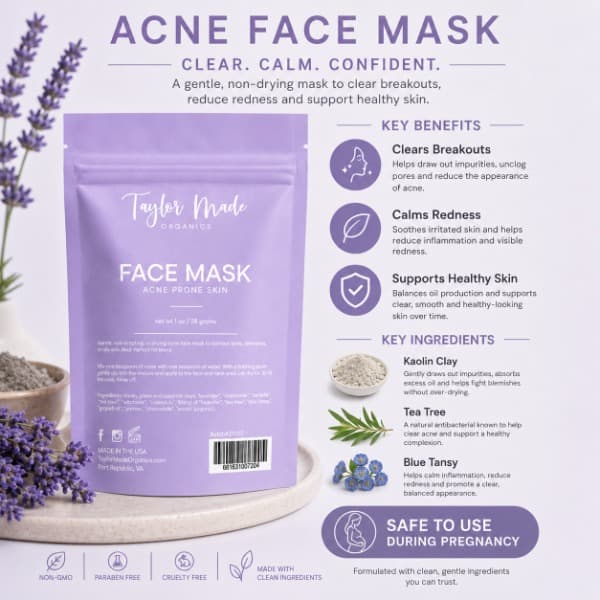 Acne Face Mask | Taylor Made Organics