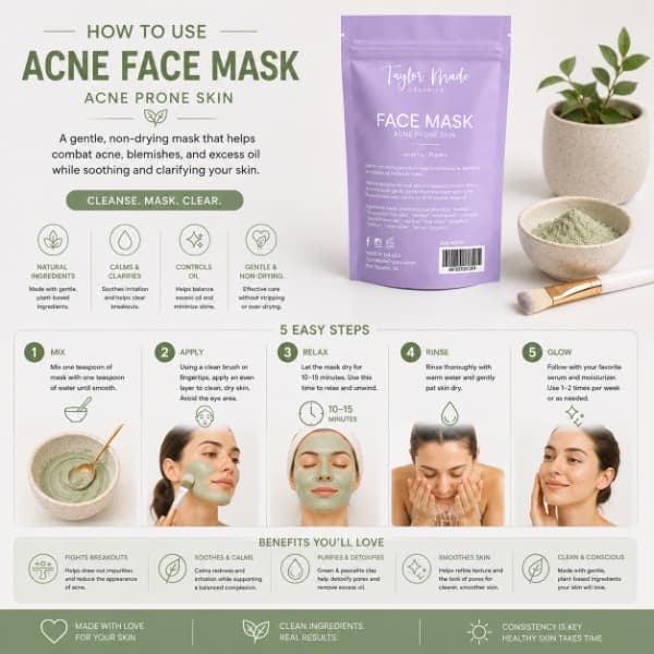 Acne Face Mask | Taylor Made Organics