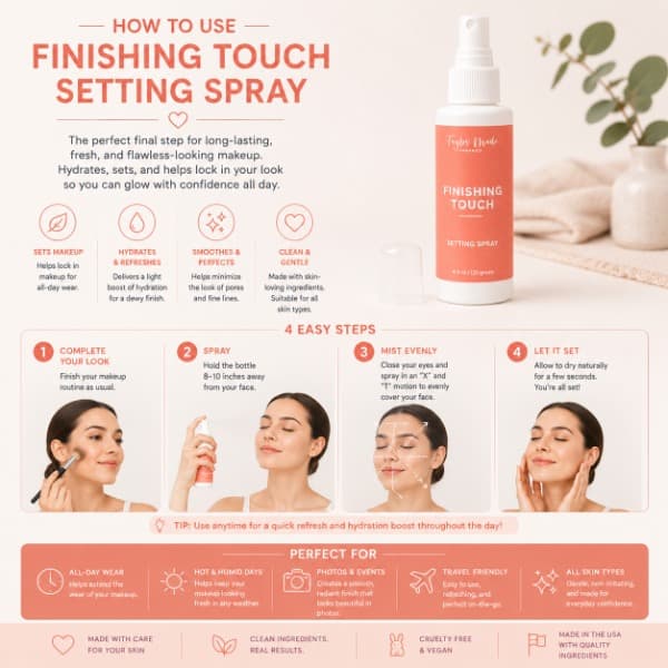 Finishing Touch Setting Spray How to use | Taylor Made Organics