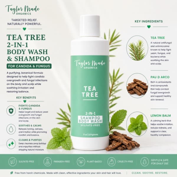 Tea Tree Cream with Pau d'Arco Key Ingredients | Taylor Made Organics