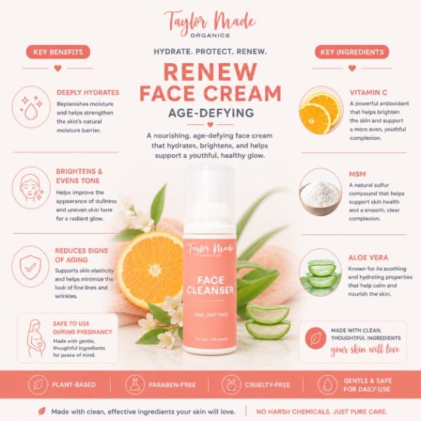 Age-Defying Face Cleanser Key Benefits and Ingredients | Taylor Made Organics