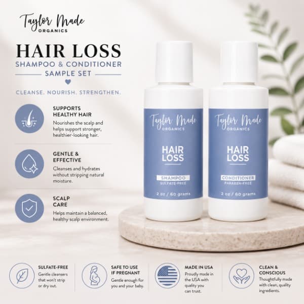 Hair Loss Shampoo & Conditioner sulfate-free sample set | Taylor Made Organics