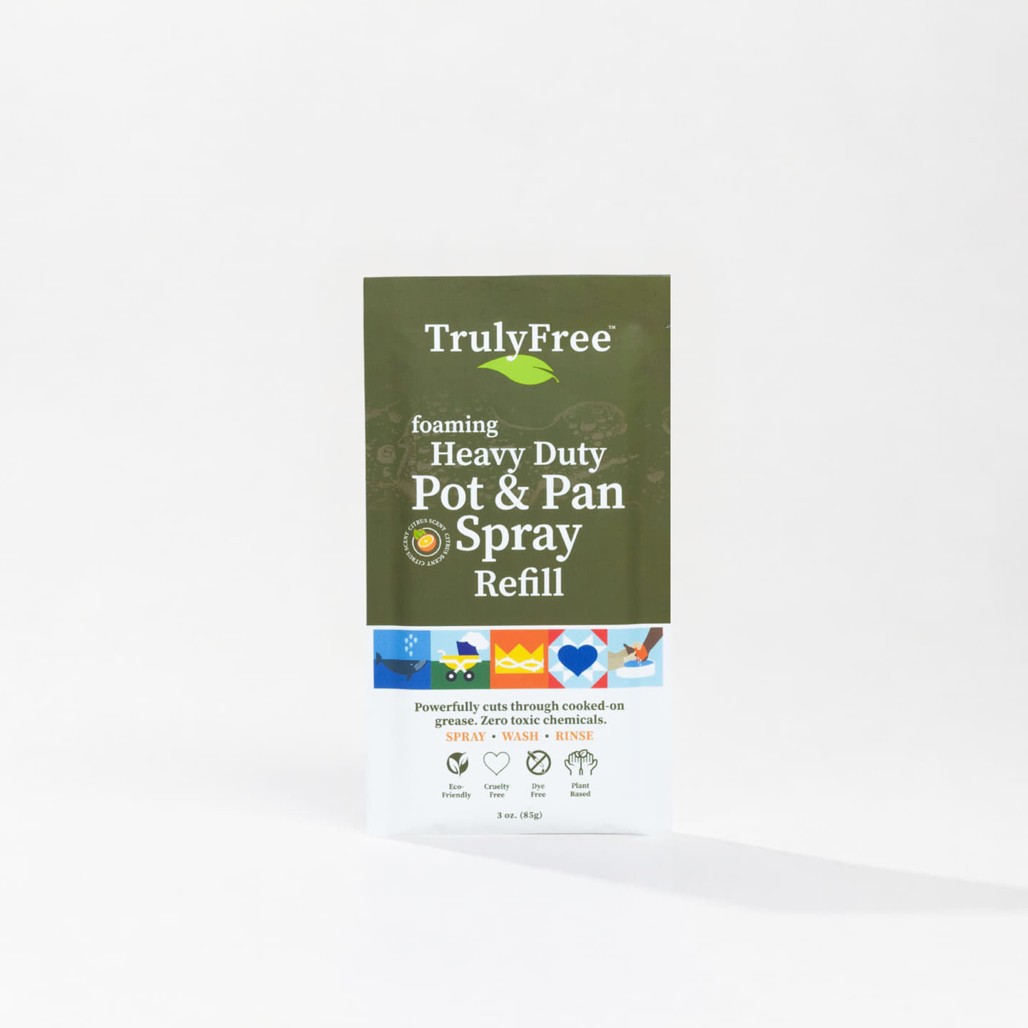 Truly Free Non-ToxicHeavy Duty Pot and Pan Spray - Foaming (1 pack- Refill Pouch)