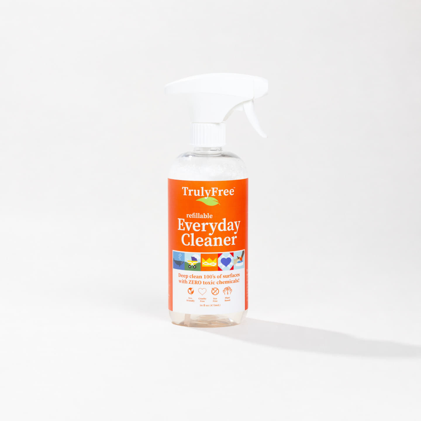 Truly Free Home's Refillable Everyday Cleaner(Empty Bottle 16oz)