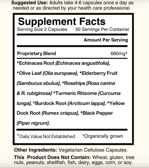 3 Pack: Mighty Immunity Organic Herbal Immune Support Capsules – Take When You Need It (8 Whole Herbs)