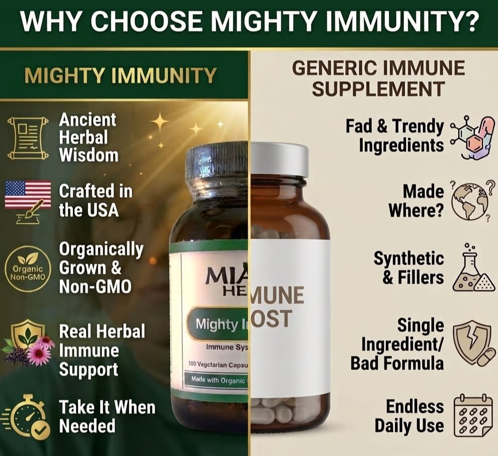 3 Pack: Mighty Immunity Organic Herbal Immune Support Capsules – Take When You Need It (8 Whole Herbs)