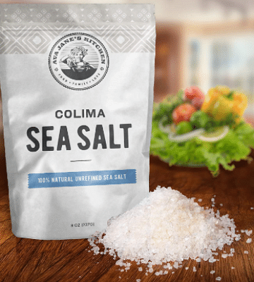 AVA JANE'S KITCHEN - Colima Sea Salt Unrefined Hand Harvested - 100% all Natural Organic Sea Salt, Gourmet Grade, Coarse Grain, Non GMO's Kosher Salt, 8oz