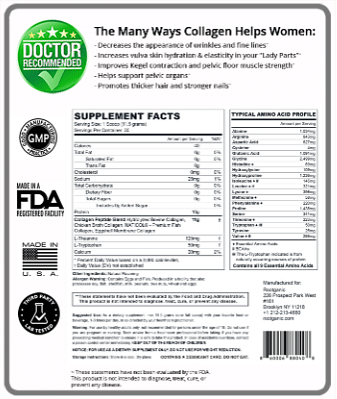 Total Fem Collagen - Science- Backed Peptides for Female Skin, Bone & Joints & Pelvic Floor. Easy to mix into your favorite drink, non-clumping