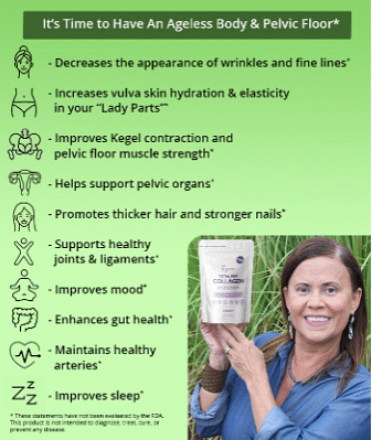 Total Fem Collagen - Science- Backed Peptides for Female Skin, Bone & Joints & Pelvic Floor. Easy to mix into your favorite drink, non-clumping