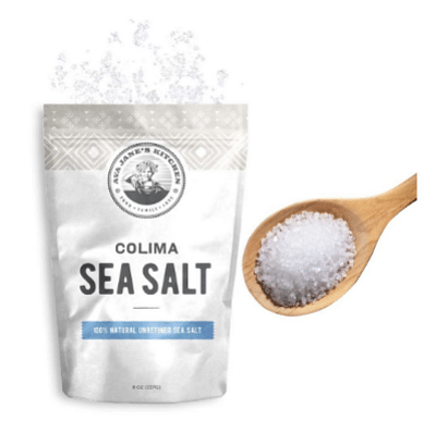 AVA JANE'S KITCHEN - Colima Sea Salt Unrefined Hand Harvested - 100% all Natural Organic Sea Salt, Gourmet Grade, Coarse Grain, Non GMO's Kosher Salt, 8oz