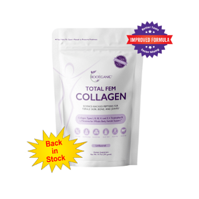 Total Fem Collagen - Science- Backed Peptides for Female Skin, Bone & Joints & Pelvic Floor. Easy to mix into your favorite drink, non-clumping