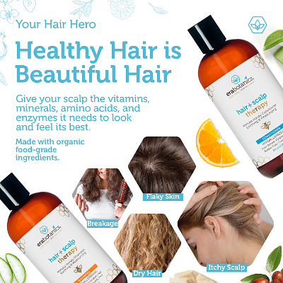 Era Organics Manuka Honey Dry Scalp Conditioner - Soothing and Moisturizing Hair Conditioner for Damaged Dry Hair - Sulfate Free Conditioner for Men and Women - Argan Oil Conditioner for Hair 8 Fl Oz (Pack of 1)