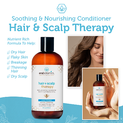 Era Organics Manuka Honey Dry Scalp Conditioner - Soothing and Moisturizing Hair Conditioner for Damaged Dry Hair - Sulfate Free Conditioner for Men and Women - Argan Oil Conditioner for Hair 8 Fl Oz (Pack of 1)