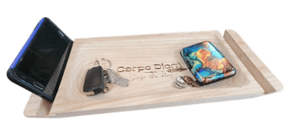 Wood Key Tray for Entryway Table, Wooden Valet Tray for Men & Women, Nightstand Organizer EDC Tray, Desk Tray for Phone Watch Wallet Keys Jewelry tray, 16.5"L x 7.5"W x 2.4"H inches
