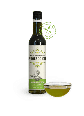 AVA JANE’S KITCHEN Avocado Oil - 100% Unrefined Avocado Oil for Cooking - From Premium Avocados - Organic Avocado Oil, Frying & Baking - Avocado Oil for Skin, Hair 