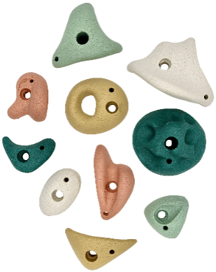 Everett & Avery Co. Premium Rock Climbing Holds - Rock Climbing Wall for Kids Inside - Rock Wall Climbing Holds Kids - Indoor Rock Climbing Wall for Kids Earth Tones
