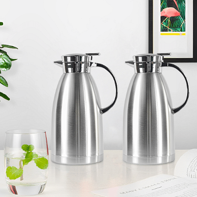 SOGA 2X 2.3L Stainless Steel Insulated Vacuum Flask Water Coffee Jug Thermal