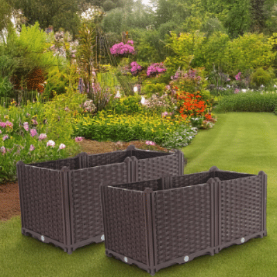 SOGA 2X 80cm Raised Planter Box Vegetable Herb Flower Outdoor Plastic Plants Garden Bed Deepen