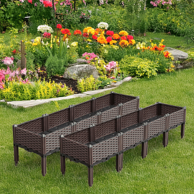 SOGA 2X 160cm Raised Planter Box Vegetable Herb Flower Outdoor Plastic Plants Garden Bed with Legs