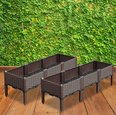 SOGA 2X 120cm Raised Planter Box Vegetable Herb Flower Outdoor Plastic Plants Garden Bed with Legs Deepen