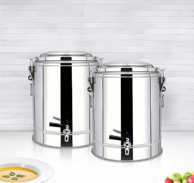 SOGA 2X 30L Stainless Steel Insulated Stock Pot Dispenser Hot & Cold Beverage Container With Tap