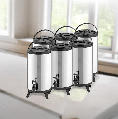 SOGA 6X 14L Portable Insulated Cold/Heat Coffee Tea Beer Barrel Brew Pot With Dispenser