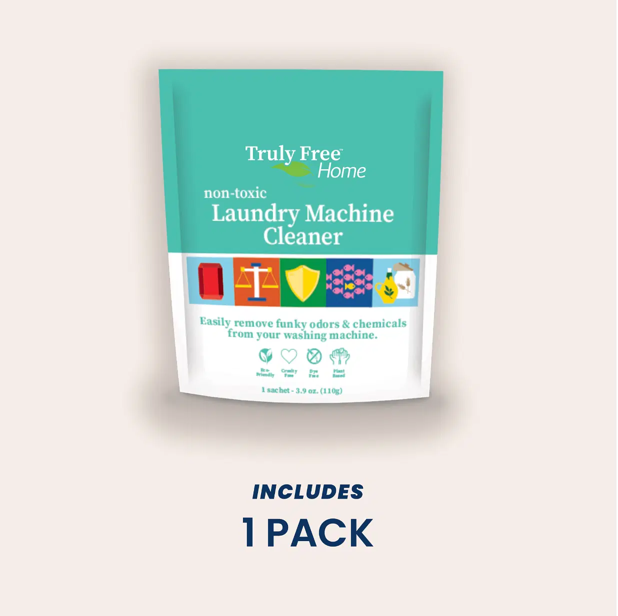 Truly Free Laundry Washing Machine Cleaner - Wash & Cleans Front Load & Top Load Washers -Tub Cleaner & Deodorizer (1-Use)