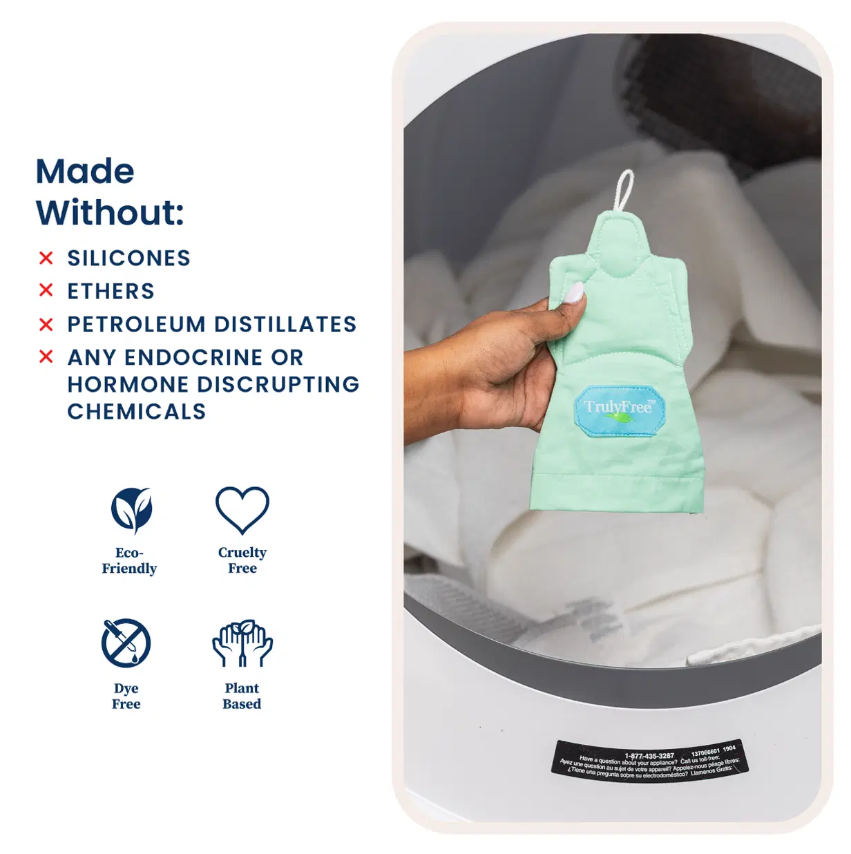 Truly Free Dryer Angel: Refillable Non-Toxic Dryer Sheet Alternative, Fabric Softener and Scent Booster - Includes: 1 Dryer Angel Cover with 2 Refills 1 Count (Pack of 1)