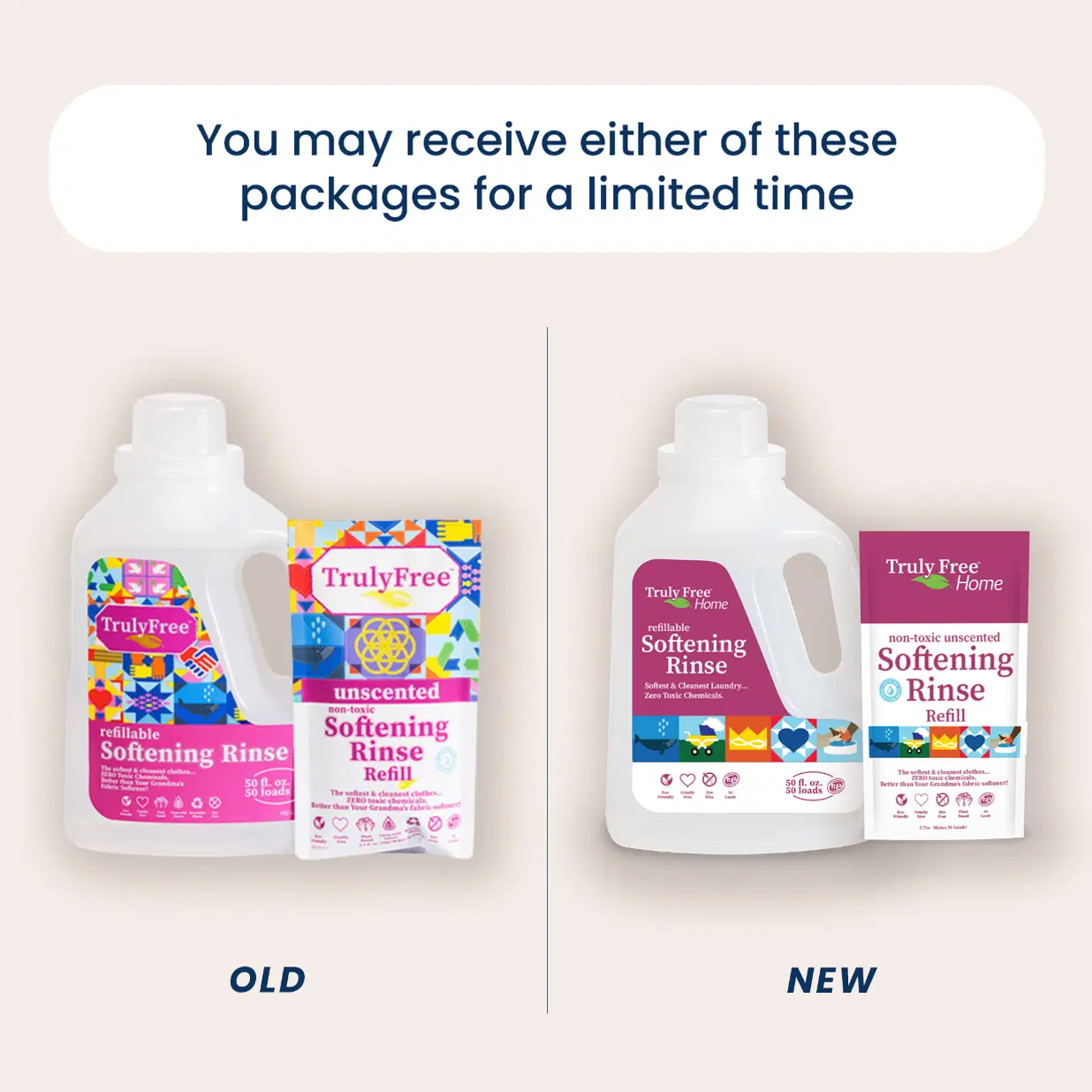 Truly Free Fabric Softening Conditioner for Clothes| Safe for Babies & Kids with Sensitive Skin | Plant-Based | Include 1 Refillable 50oz Bottle with Measuring Cap| Unscented Rinse(50 Loads) Unscented 50 Fl Oz (Pack of 1)