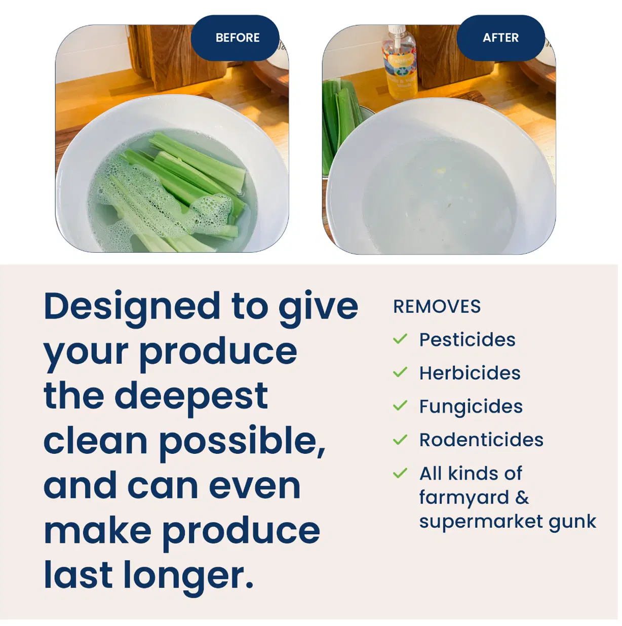 Truly Free Natural Fruit and Veggie Wash Kit - DIY Vegetable Washer & Fruit Cleanser - Pack of 3