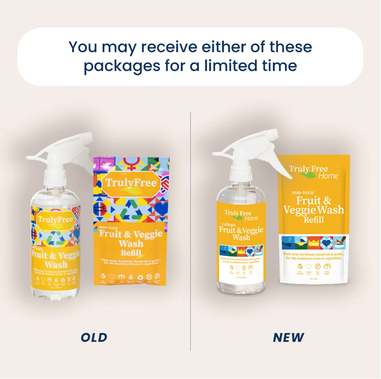 Truly Free Natural Fruit and Veggie Wash Kit - DIY Vegetable Washer & Fruit Cleanser - Bottle + 2 Refills