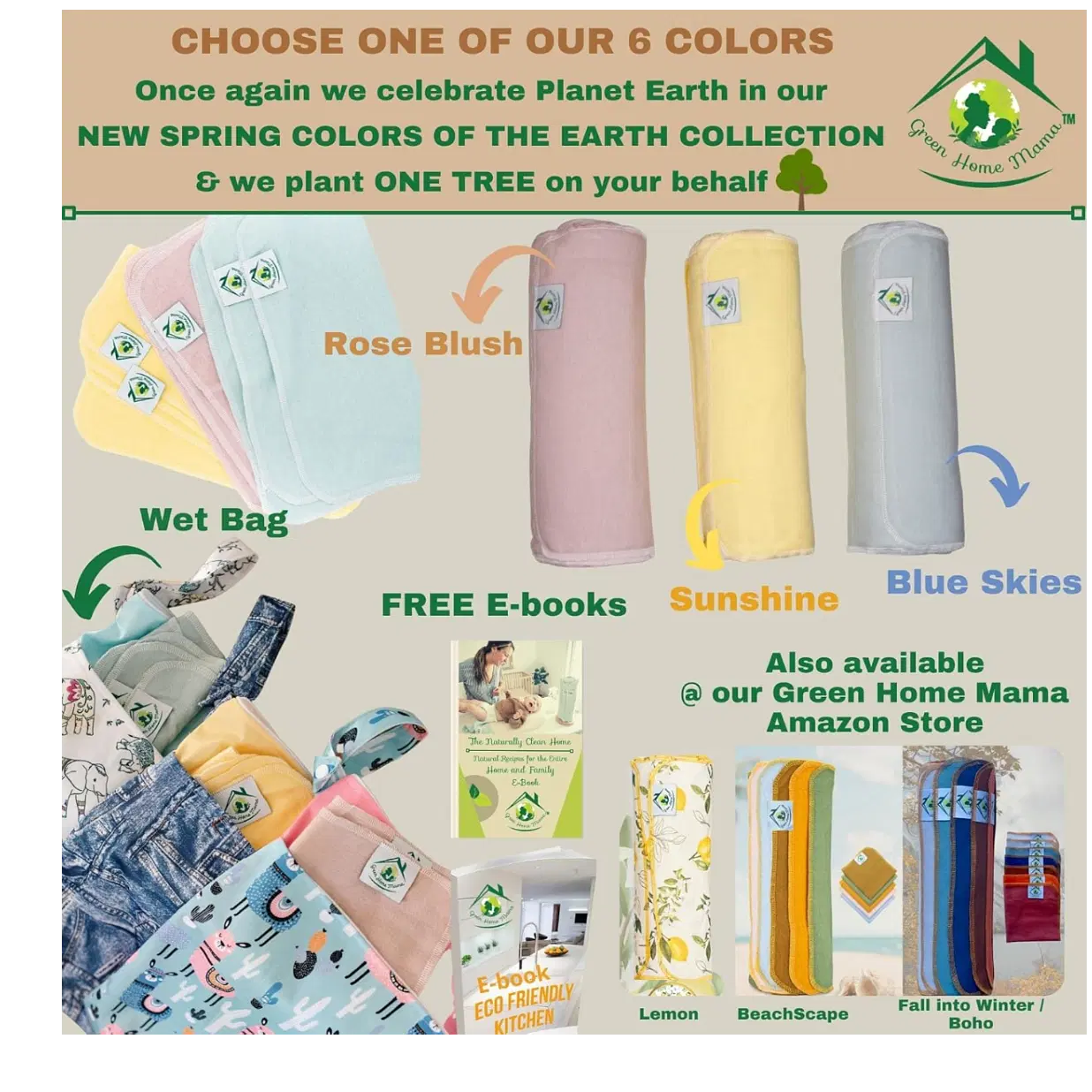 Reusable Paper Towels Washable Roll 29 Pk, 100% Soft Cotton Baby Wipes, Paperless Paper Towel Alternative, Zero Waste Napkins w/Wet Bag & Wash Cloth