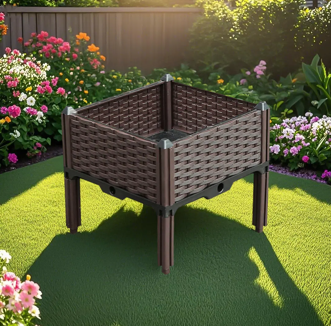 SOGA 2X 40cm Raised Planter Box Vegetable Herb Flower Outdoor Plastic Plants Garden Bed with Legs