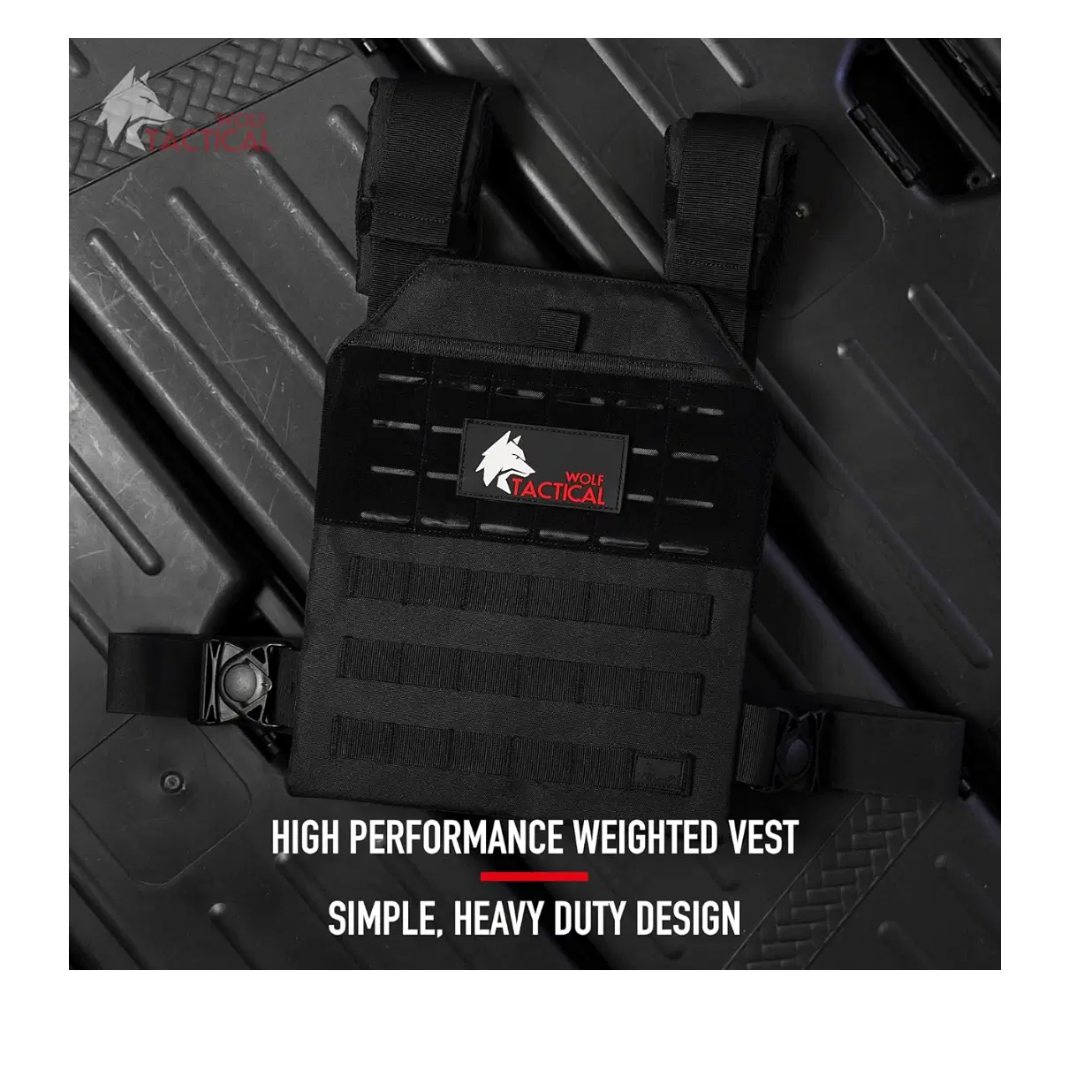 WOLF TACTICAL Simple Weighted Vest Men Womens Weighted Vest for Walking Running Training Rucking Adjustable Weight Vest