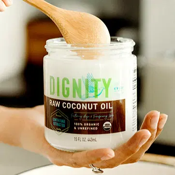 Dignity Coconuts Raw Coconut Oil - 100% Organic Unrefined Coconut Oil - 15 fl oz Glass Jar - Centrifuge Extracted 15 Fl Oz (Pack of 1)