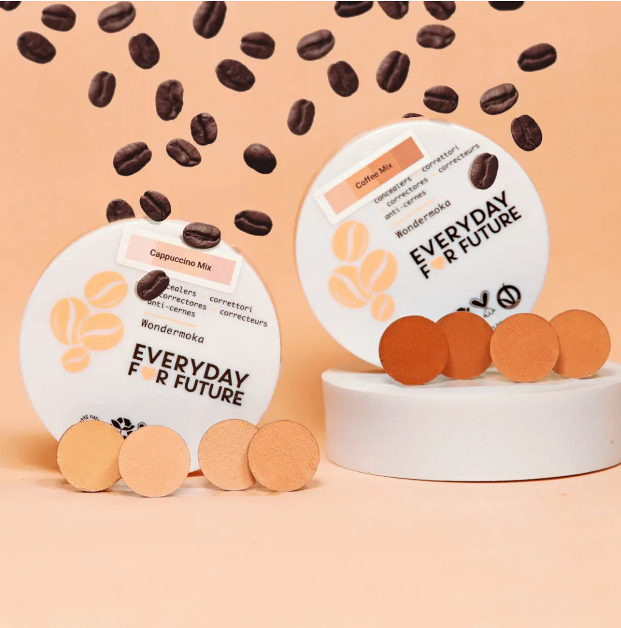 Non-cakey Coffee Concealer Quads - Cappuccino Mix