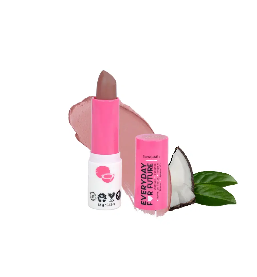 Coconut Lipstick – Nourishing Lip Color with Coconut Oil & Argan Extract, Vegan, 99% Natural - Pancake