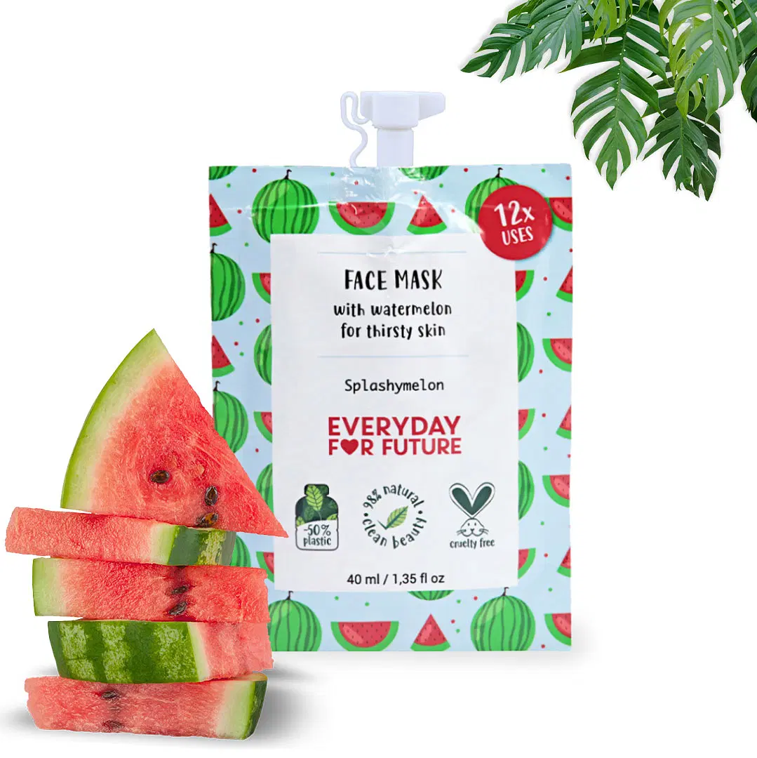 Hydrating Watermelon Face Mask for Radiant Skin, Vegan, 98% Natural, 12 Uses